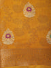Warm Mustard Yellow Floral Butta Zari Woven Design Semi Silk Saree with Ornamental Border