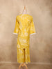 Warm Mustard Yellow Floral Printed Design Cotton Co-ord Set