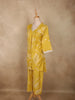 Warm Mustard Yellow Floral Printed Design Cotton Co-ord Set