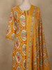 Warm Mustard Yellow Floral Printed Design Cotton Salwar Suit with Dupatta