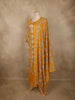 Warm Mustard Yellow Floral Printed Design Cotton Salwar Suit with Dupatta