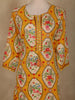 Warm Mustard Yellow Floral Printed Design Cotton Salwar Suit with Dupatta