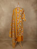 Warm Mustard Yellow Floral Printed Design Cotton Salwar Suit with Dupatta