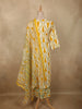Warm Mustard Yellow Leaf Printed Design Cotton Straight Cut Salwar Suit with Dupatta