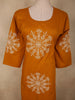 Warm Mustard Yellow Thread Embroidered Design Cotton Salwar Suit with Dupatta