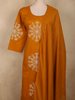 Warm Mustard Yellow Thread Embroidered Design Cotton Salwar Suit with Dupatta