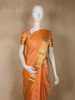 Warm Orange Floral Butta Woven Design Pure Kanchipuram Silk Saree