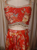 Warm Orange Floral Printed and Beads Embroidered Design Chiffon Fancy Lehenga with Matching Dupatta