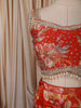 Warm Orange Floral Printed and Beads Embroidered Design Chiffon Fancy Lehenga with Matching Dupatta