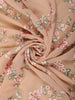 Warm Peach Floral Thread Embroidered Design Chiffon Fancy Saree