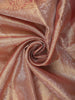 Warm Rose Copper Geometric Zari Woven Design Tissue Designer Saree with Sequins Border