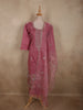 Warm Rosewood Pink Floral Sequins and Beads Embroidered Design Organza Salwar Suit
