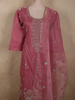 Warm Rosewood Pink Floral Sequins and Beads Embroidered Design Organza Salwar Suit