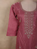 Warm Rosewood Pink Floral Sequins and Beads Embroidered Design Organza Salwar Suit