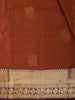 Warm Rust Brown Butta Zari Woven Design Pure Kanchipuram Silk Saree with Contrast Border