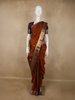 Warm Rust Brown Butta Zari Woven Design Pure Kanchipuram Silk Saree with Contrast Border