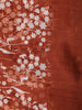 Warm Rust Brown Floral Woven Design Blended Cotton Saree