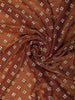 Warm Rust Copper Brown Stone Embellished Design Space Silk Party Wear Saree with Scalloped Border