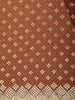Warm Rust Copper Brown Stone Embellished Design Space Silk Party Wear Saree with Scalloped Border