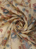 Warm Vanilla Cream Floral Printed Design Pure Tussar Saree with Sequins Border