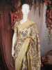 Warm Vanilla Cream Floral Printed Design Pure Tussar Saree with Sequins Border