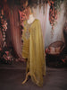Warm Yellow Abstract Sequins and Beads Embroidered  Design Tissue Silk Straight Cut Salwar Suit with Matching Dupatta