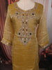 Warm Yellow Abstract Sequins and Beads Embroidered  Design Tissue Silk Straight Cut Salwar Suit with Matching Dupatta