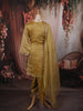 Warm Yellow Abstract Sequins and Beads Embroidered  Design Tissue Silk Straight Cut Salwar Suit with Matching Dupatta