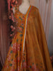 Warm Yellow Floral Sequins Embroidered Design Georgette Lehenga with Dupatta