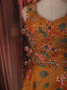 Warm Yellow Floral Sequins Embroidered Design Georgette Lehenga with Dupatta
