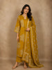Warm Mustard Yellow Floral Printed Design Cotton Salwar Suit with Dupatta