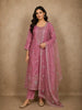 Warm Rosewood Pink Floral Sequins and Beads Embroidered Design Organza Salwar Suit