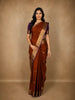Warm Rust Brown Butta Zari Woven Design Pure Kanchipuram Silk Saree with Contrast Border