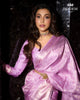Dusty Lavender Floral Woven Design Pure Kanchipuram Silk Saree with Zari Border