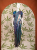 Indigo Blue Checked and Paisley Zari Woven Design Pure Kanchipuram Silk Saree with Zari Border