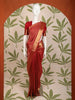 Deep Crimson Red Checked Zari Woven Design Pure Kanchipuram Silk Saree with Zari Border