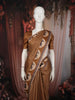 Mustard Yellow Striped Design Tussar Saree with Cow Motif Border