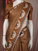 Mustard Yellow Striped Design Tussar Saree with Cow Motif Border