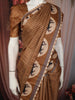Mustard Yellow Striped Design Tussar Saree with Cow Motif Border