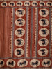 Rust Orange Striped Design Tussar Saree with Cow Motif Border