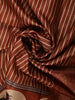 Rust Orange Striped Design Tussar Saree with Cow Motif Border