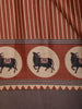 Rust Orange Striped Design Tussar Saree with Cow Motif Border