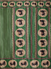 Leaf Green  Striped Design Tussar Saree with Cow Motif Border