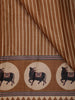 Mustard Yellow Striped Design Tussar Saree with Cow Motif Border