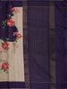 Dark Purple Floral Woven Design Semi Tussar Saree with Contrast Border