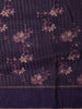 Dark Purple Floral Woven Design Semi Tussar Saree with Contrast Border