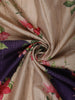 Dark Purple Floral Woven Design Semi Tussar Saree with Contrast Border