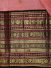 Peach Pink Butta Zari Woven Design Pure Kanchipuram Silk Saree with Contrast Varisai Pattu Border