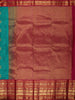 Peacock Blue Butta Zari Woven Design Pure Kanchipuram Silk Saree with Contrast Varisai Pattu Border