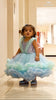 Aqua Blue Sequins Embellished Design Net Party Wear Kids Frock